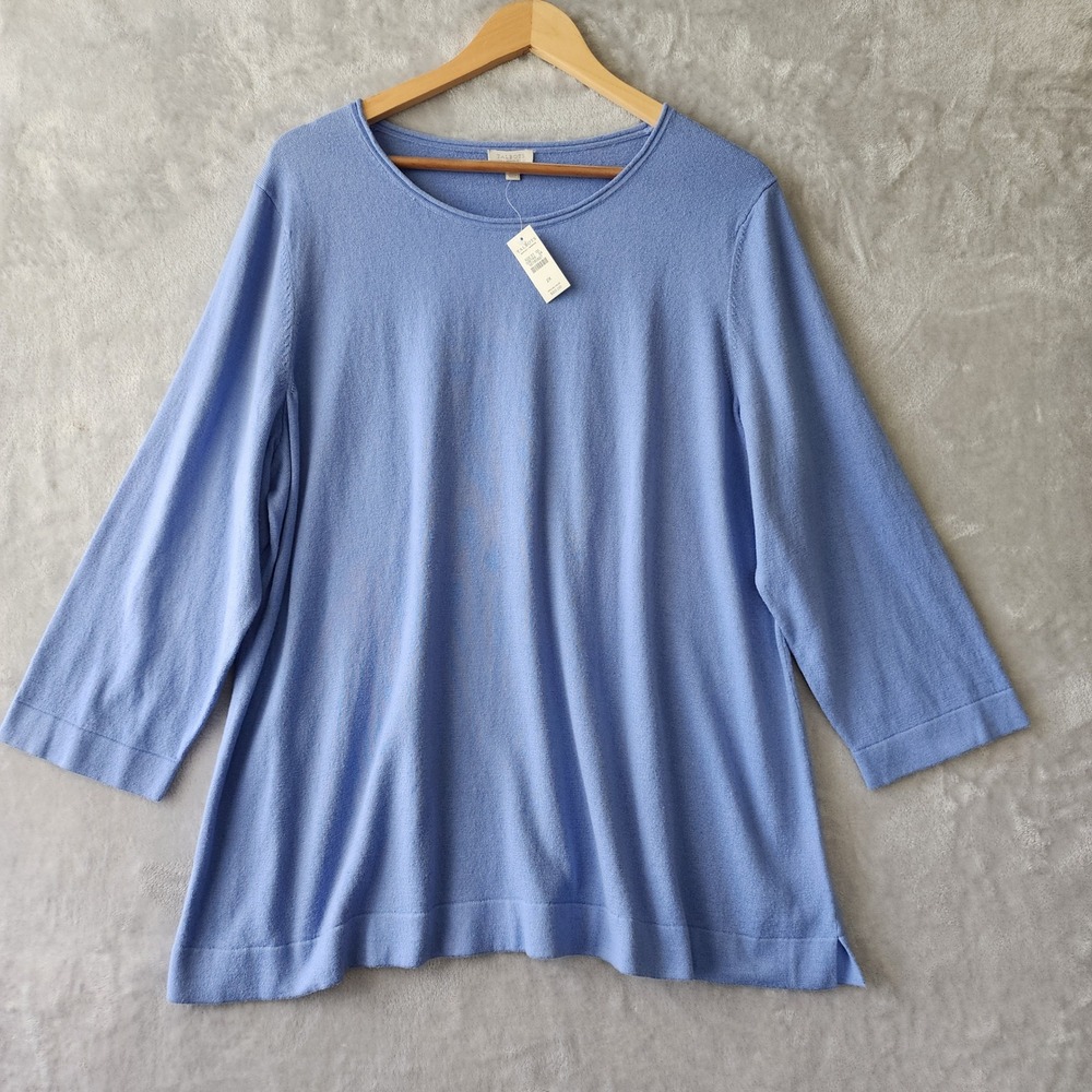 Talbots Sweater Womens Size 2X Periwinkle Blue Pullover Lightweight NWT